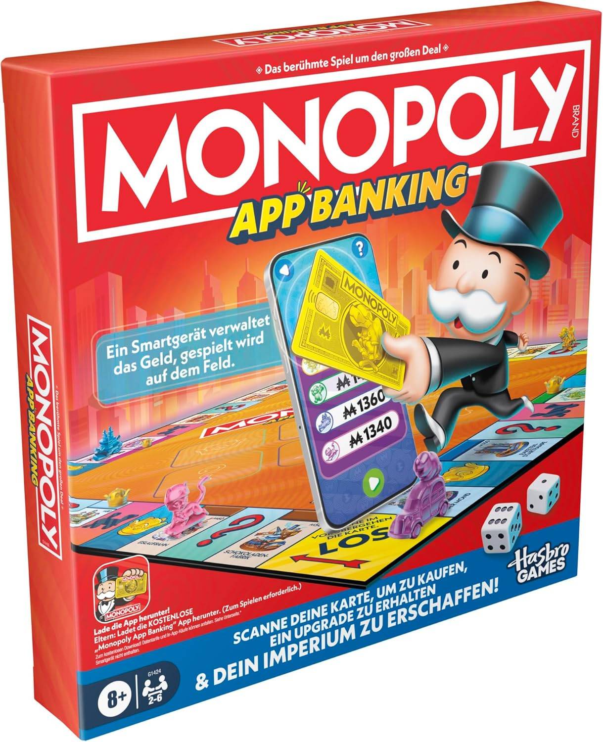 Monopoly App Banking Brettspiel Deutsch elektronisch Moderne Version 2-6 Spieler