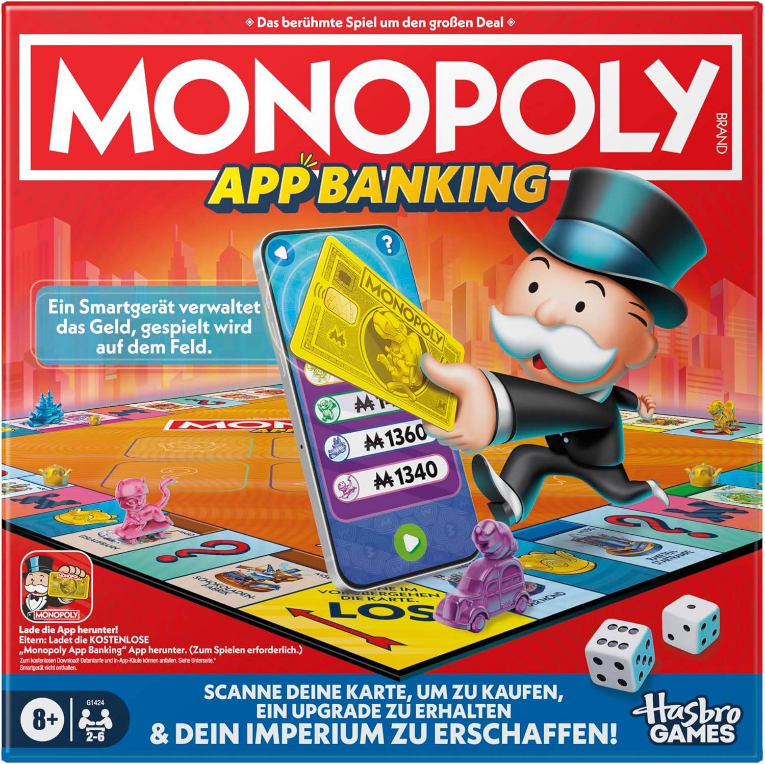 Monopoly App Banking Brettspiel Deutsch elektronisch Moderne Version 2-6 Spieler