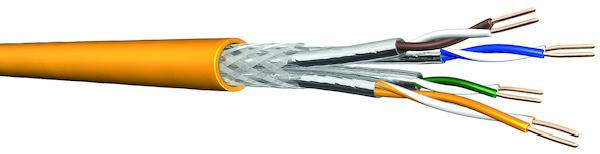 PROTEC.net Datenkabel Cat7A 1200MHz Dca 8120 4P23 S/FTP LSHF-FR gelb Box200