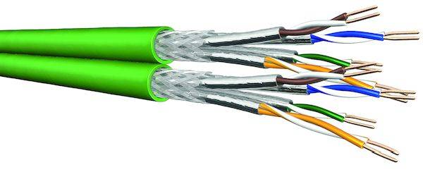 PROTEC.net Datenkabel Cat7 1000MHz Cca 7900 2x4P23 S/FTP LSHF-FR grün TR500