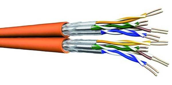 Elmat Schlagheck Datenkabel Cat7 1000MHz Dca 2x4P23 S/FTP LSHF orange RG100m