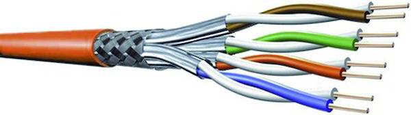 Elmat Schlagheck Datenkabel Cat7 1000MHz Dca 4P23 S/FTP LSHF orange TR500m