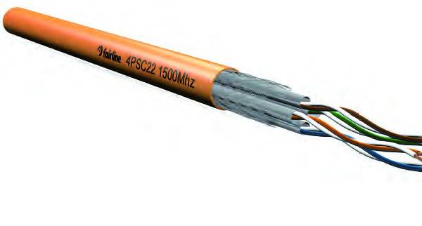 Elmat Schlagheck Datenkabel Cat7A 1500MHz B2ca 4P22 S/FTP LSHF-FR orange TR1000m