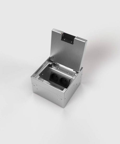 Bodensteckdosen Systemtechnik Bodensteckdose 1x Schutzkontakt 1x RJ45 2fach belegbar