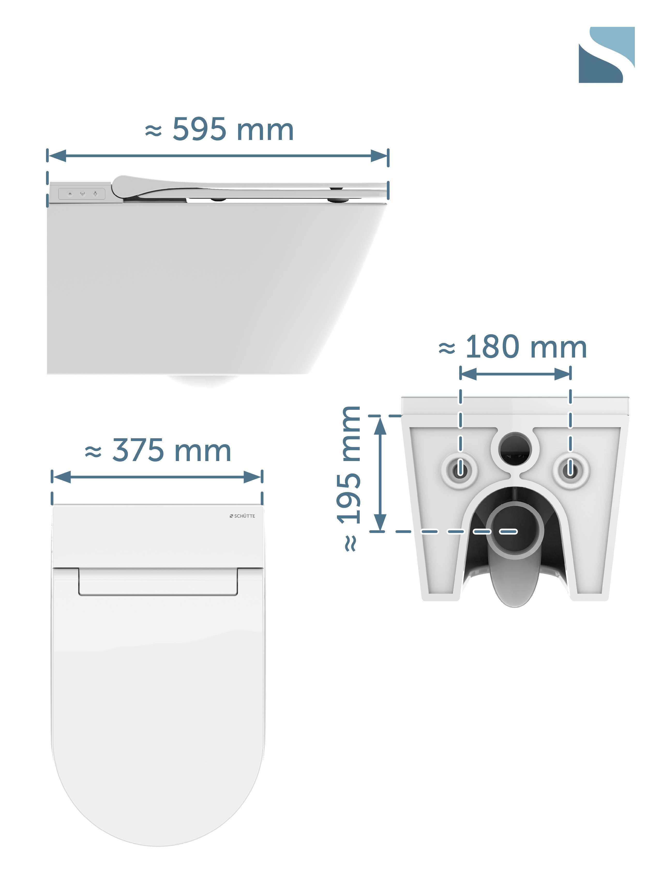 OWANO Dusch-WC, Weiß, Basic, Spülrandlos, Slim