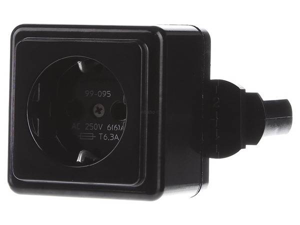 A.A.G. STUCCHI Steckdosenadapter 3-Phasen Aufbau 240V/6,3A schwarz