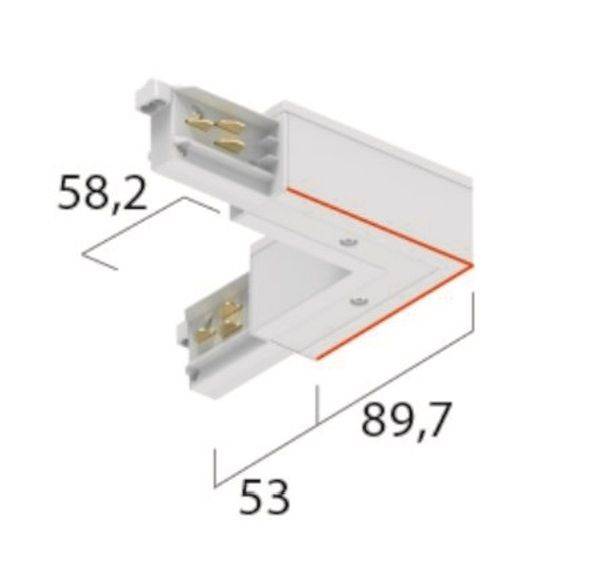 A.A.G. STUCCHI L-Verbinder LB25 3~ Onetrack außen weiß