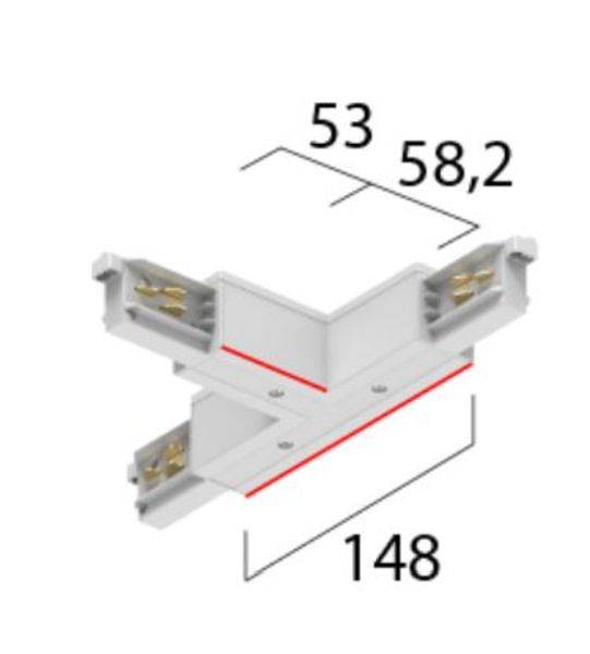 A.A.G. STUCCHI T-Verbinder LB25 3~ Onetrack außen links weiß