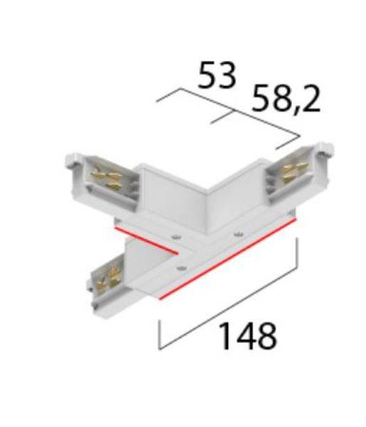 A.A.G. STUCCHI T-Verbinder LB25 3~ Onetrack außen rechts schwarz