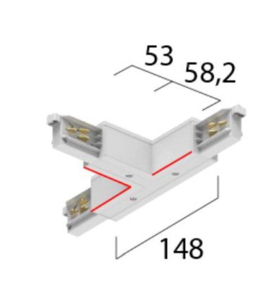 A.A.G. STUCCHI T-Verbinder LB25 3~ Onetrack innen rechts schwarz