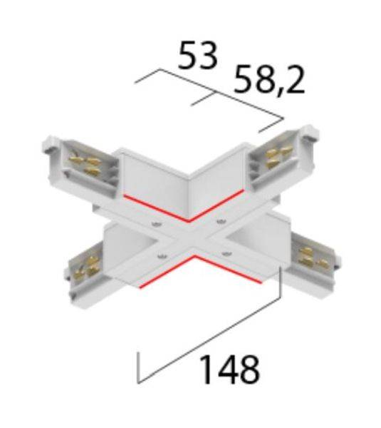 A.A.G. STUCCHI X-Verbinder LB25 3~ Onetrack weiß