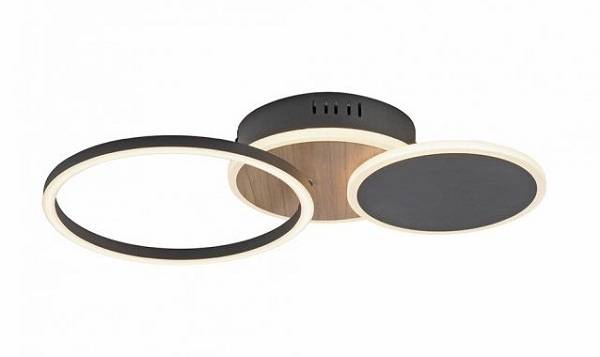 Leuchten Direkt LED-Deckenleuchte LB25 Alu Holzdekor sw 25,5W 1800lm