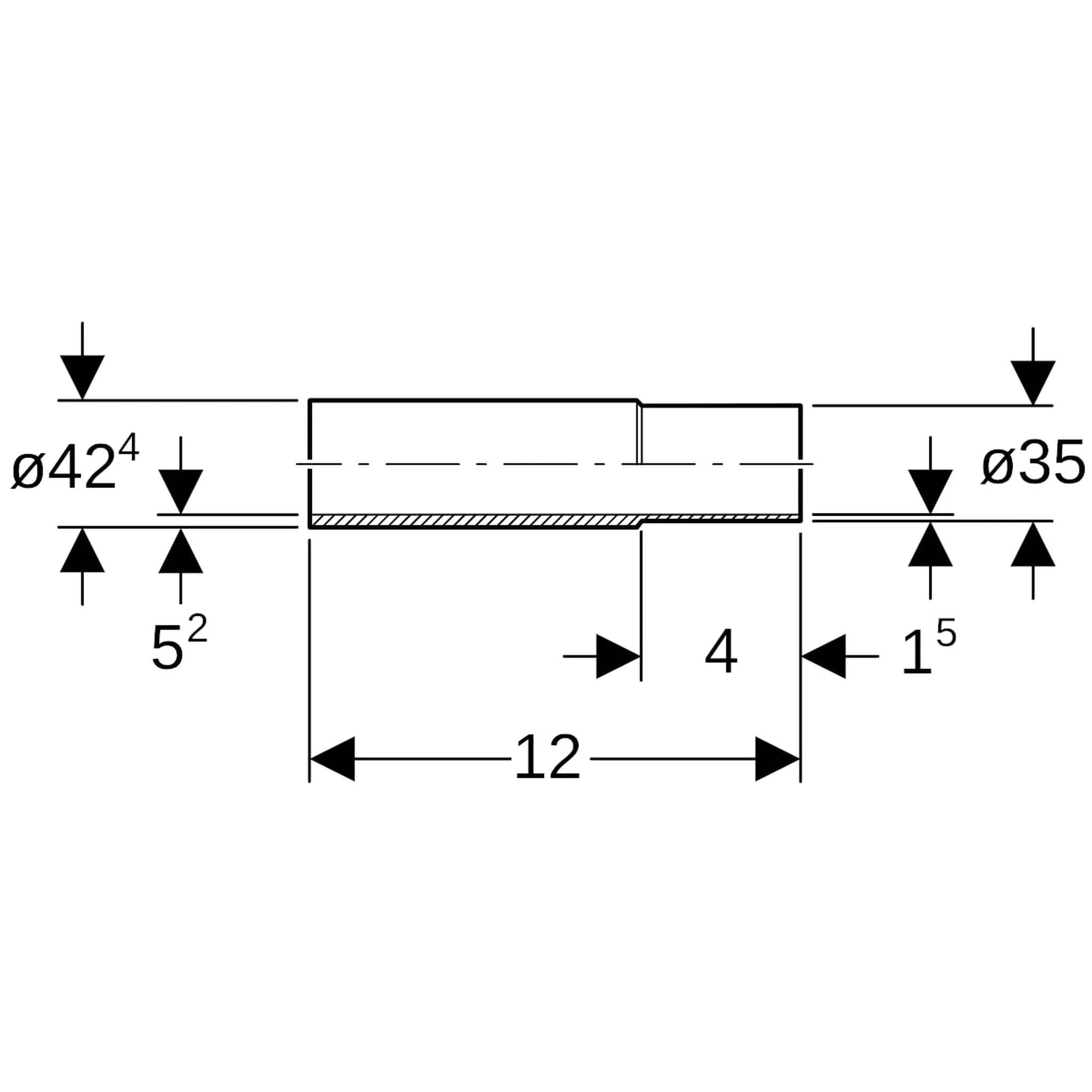 Geberit GE Mapress, C-Stahl, Kombirohr mit Anschweißende, d35 x 42,4mm, 5 Stk.