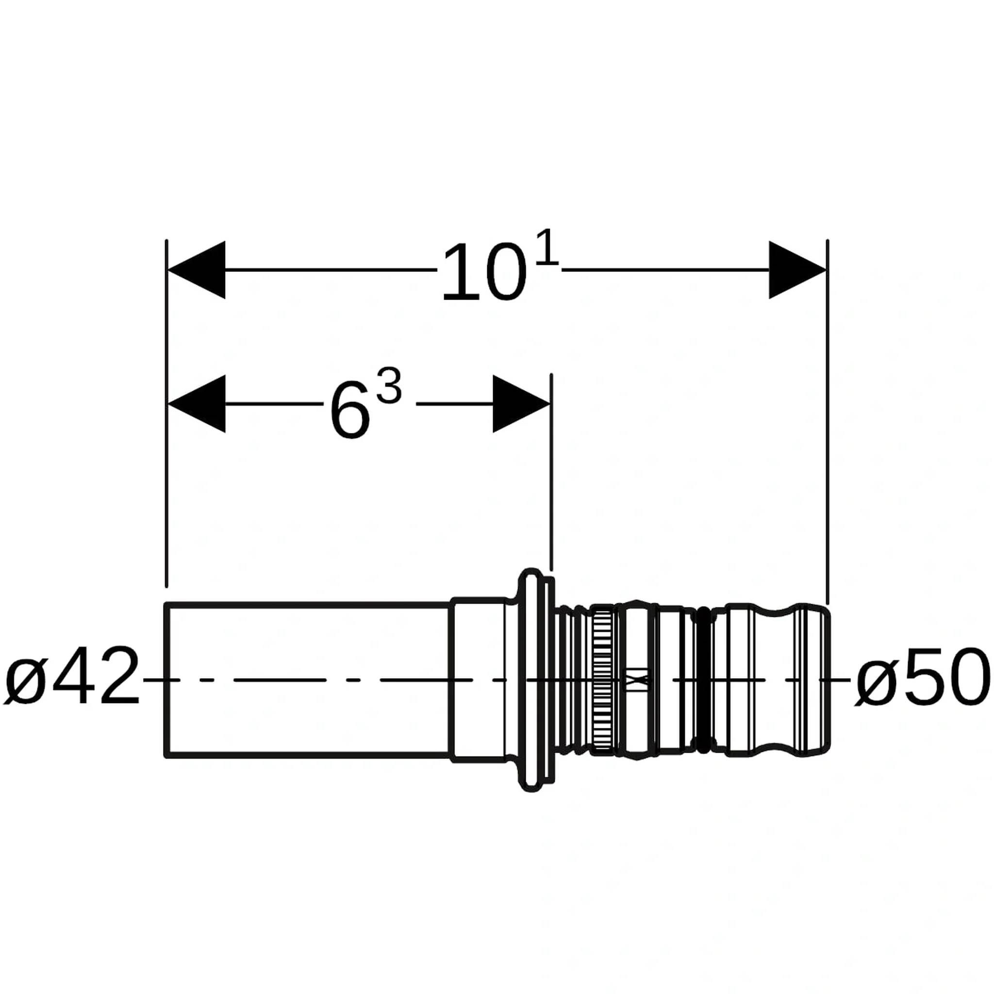 Geberit GE Mepla, Übergang auf Mapress, mit Einschubende, d50 x 42 mm, 2 Stk.