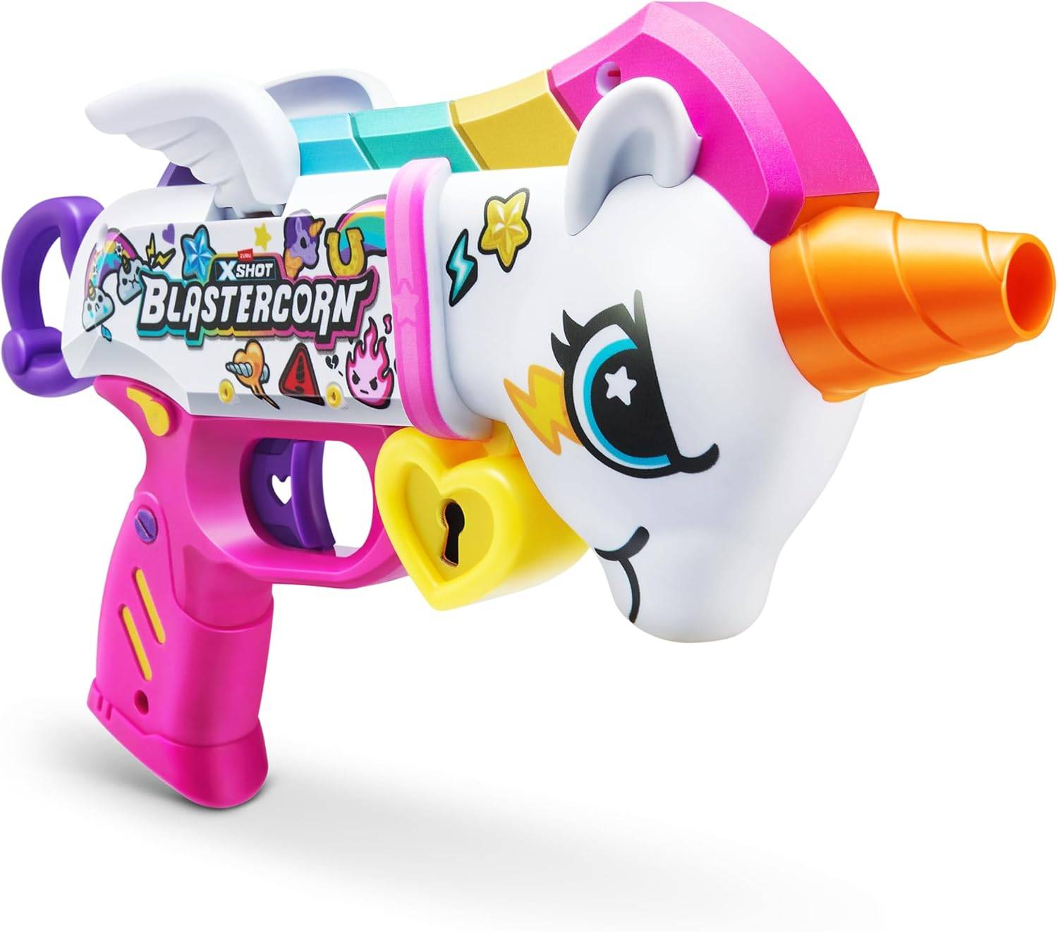 ZURU 36729 - X-SHOT Blastercorn mit 16 Darts - Einhorn-Blaster