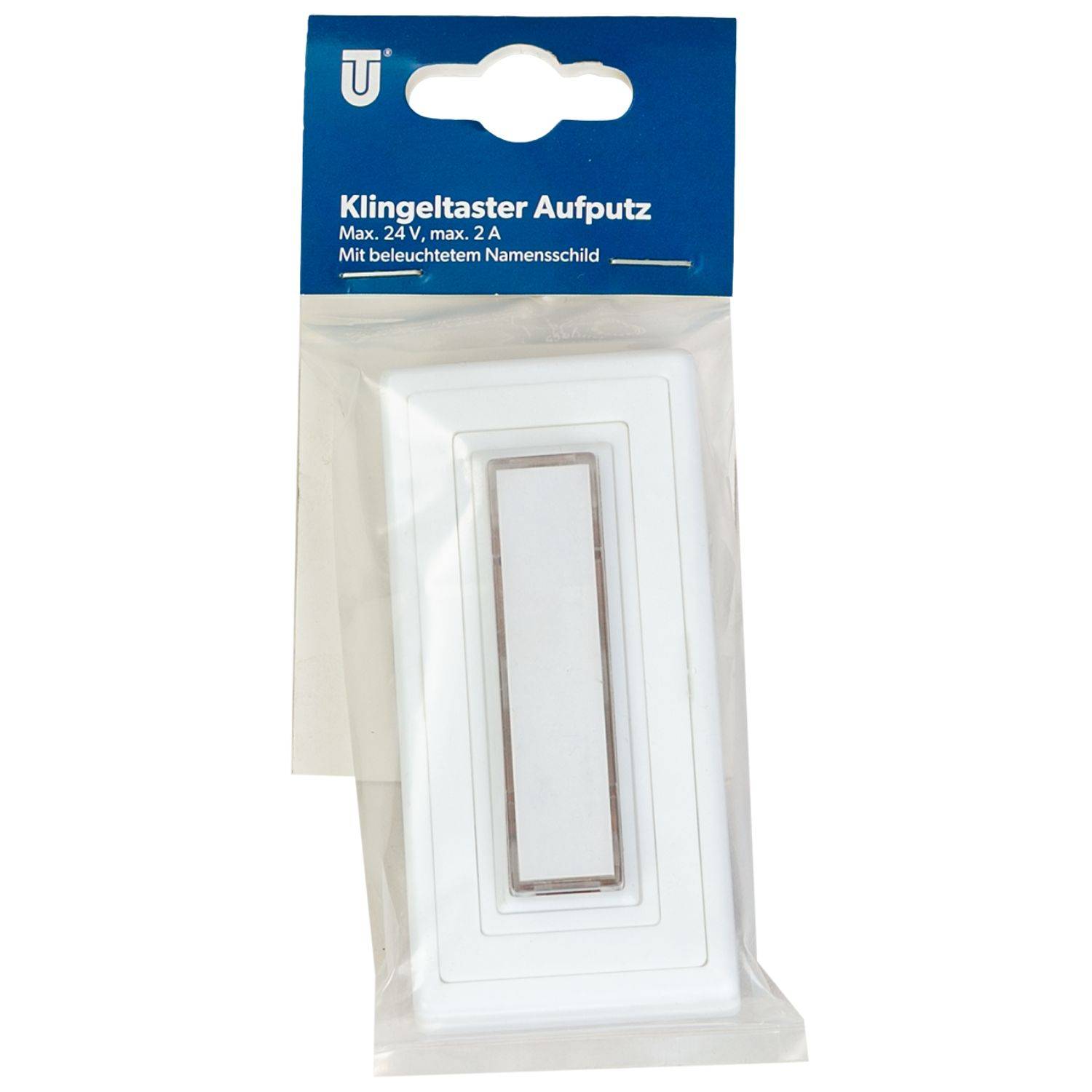 Klingel-Taster 1-Fach Aufputz Beleuchtet Weiß