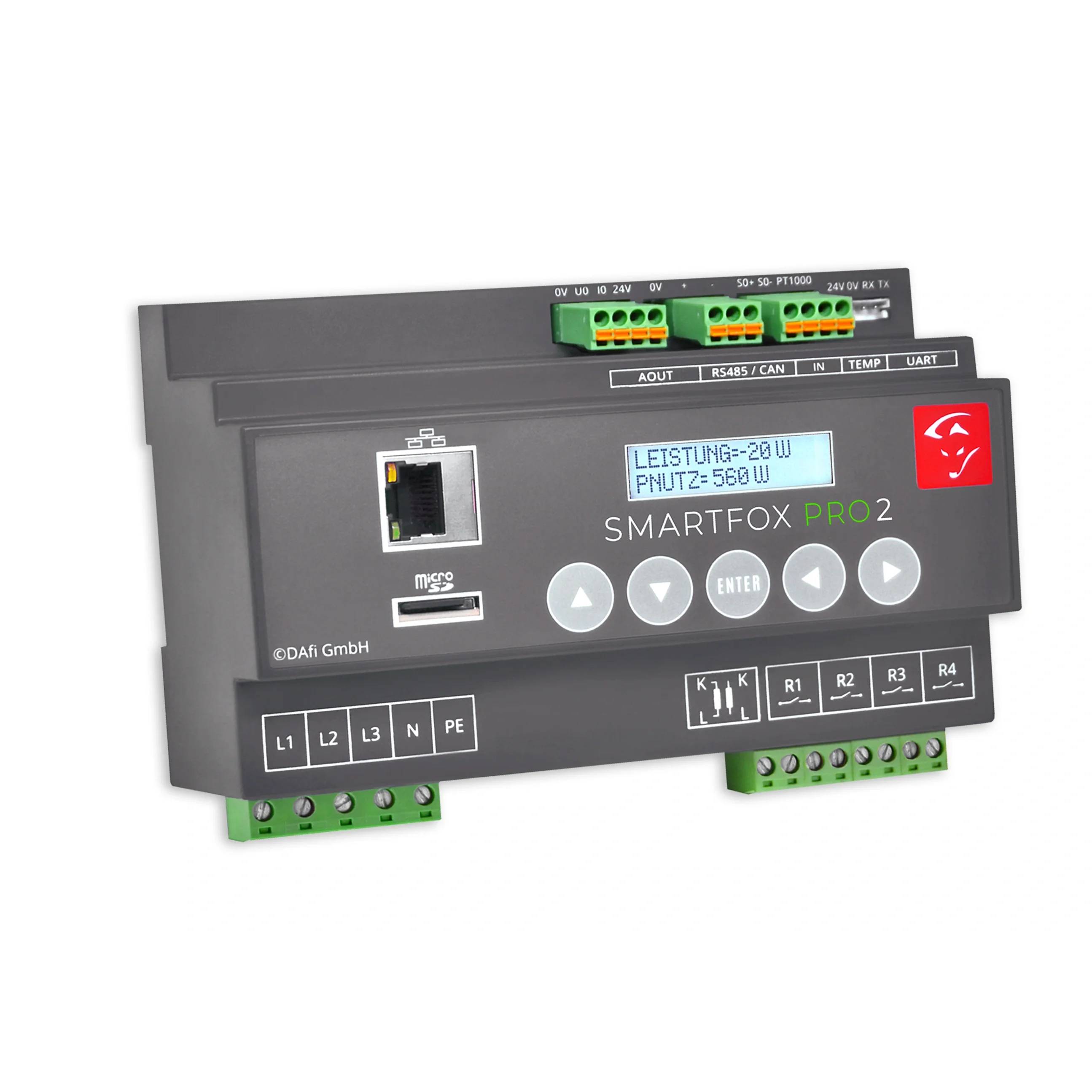 SMARTFOX Energiemanager, Pro 2, mit 3x100A-Stromwandlern, WLAN, LAN, Monitoring, 1 Stk.