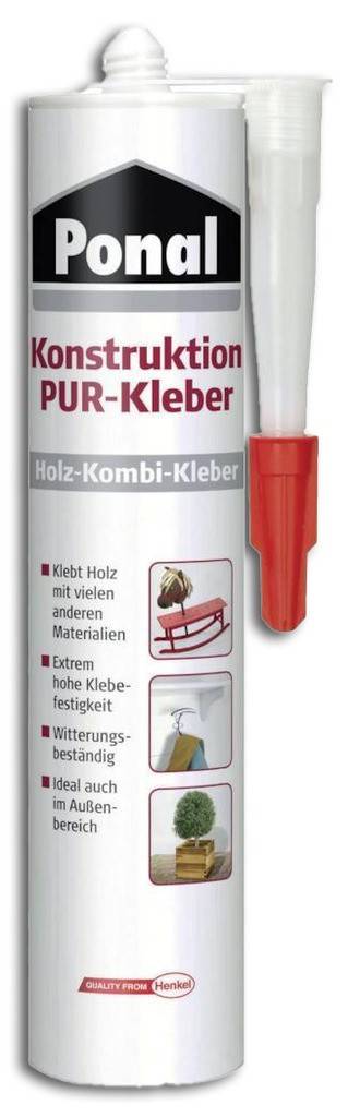 Ponal Konstruktion PUR-Kleber Für nahezu alle Arten von Holz- und Holz-Kombinationsverklebungen Massivholz-Verleimungen