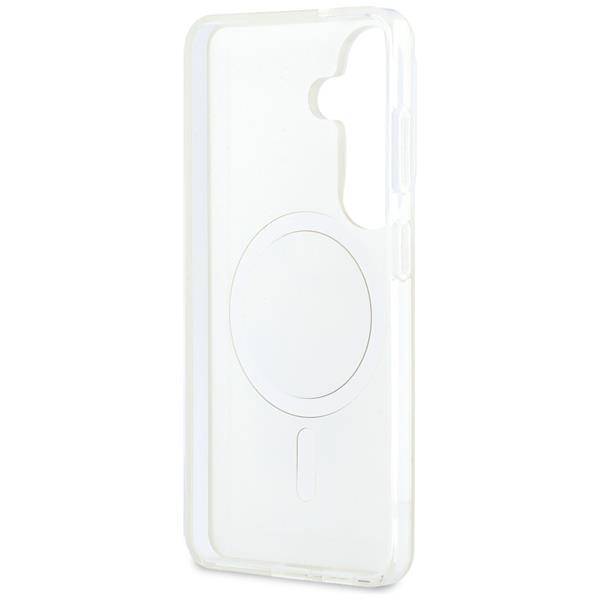 Hülle Karl Lagerfeld Galaxy S26 weiß MagSafe Katze Karl Seiten transparent