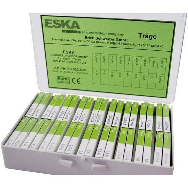 ESKA Schweizer Sicherungssortiment 360x 5x20mm Feinsicherungen träge sorti