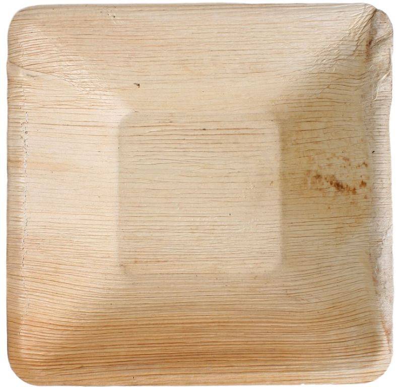100x eckige Schale aus Palmblatt Größe 18 x 18 cm
