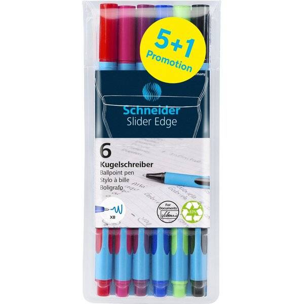 Kugelschreiber Slider Edge XB col. Etui 6 Stück 5+1 Promo