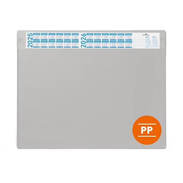 Schreibunterlage 650x480mm grau mit Kalender
