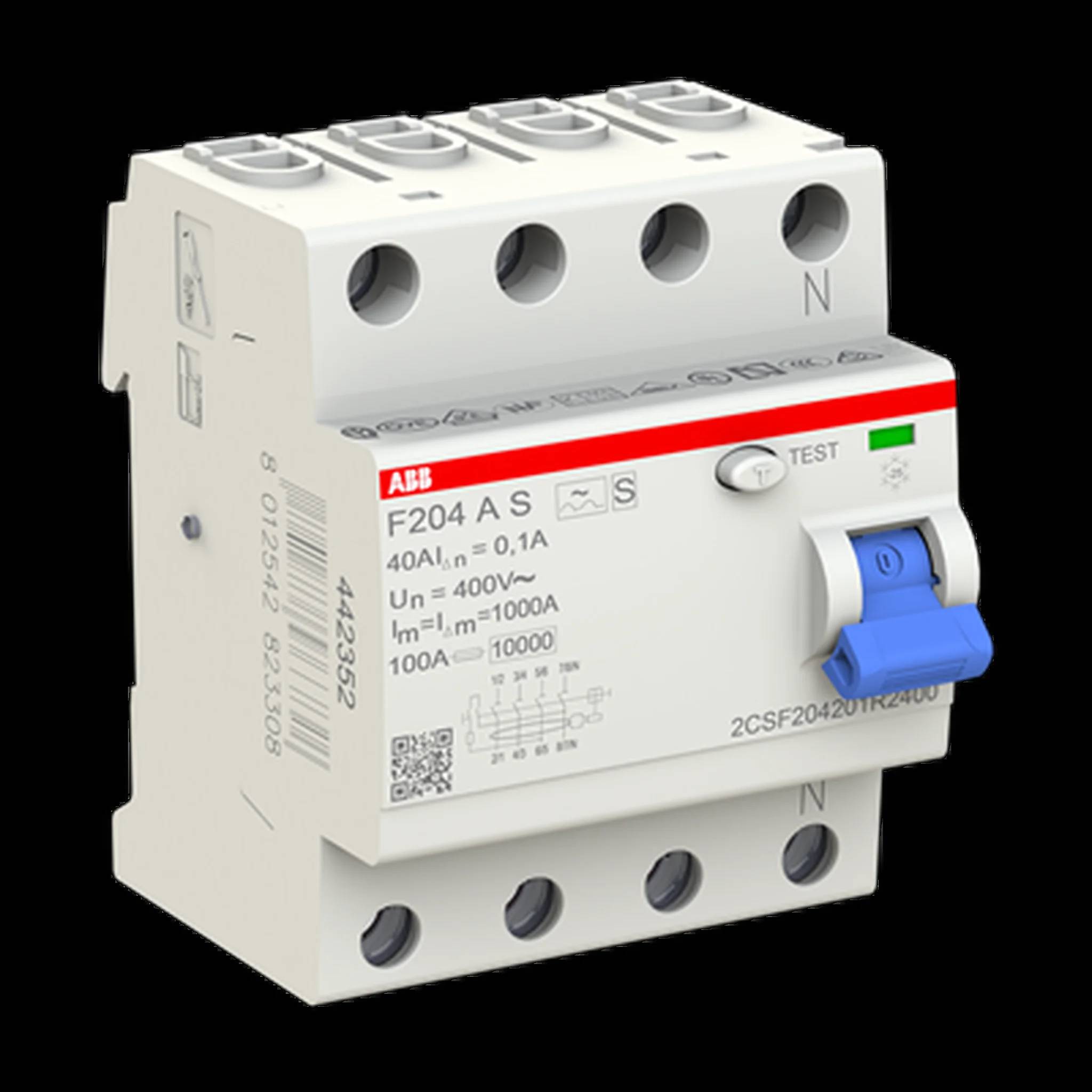 ABB FI-Schalter selektiv 40A/4pol/100mA ABB F204 A S-40/0.1, 1 Stk.