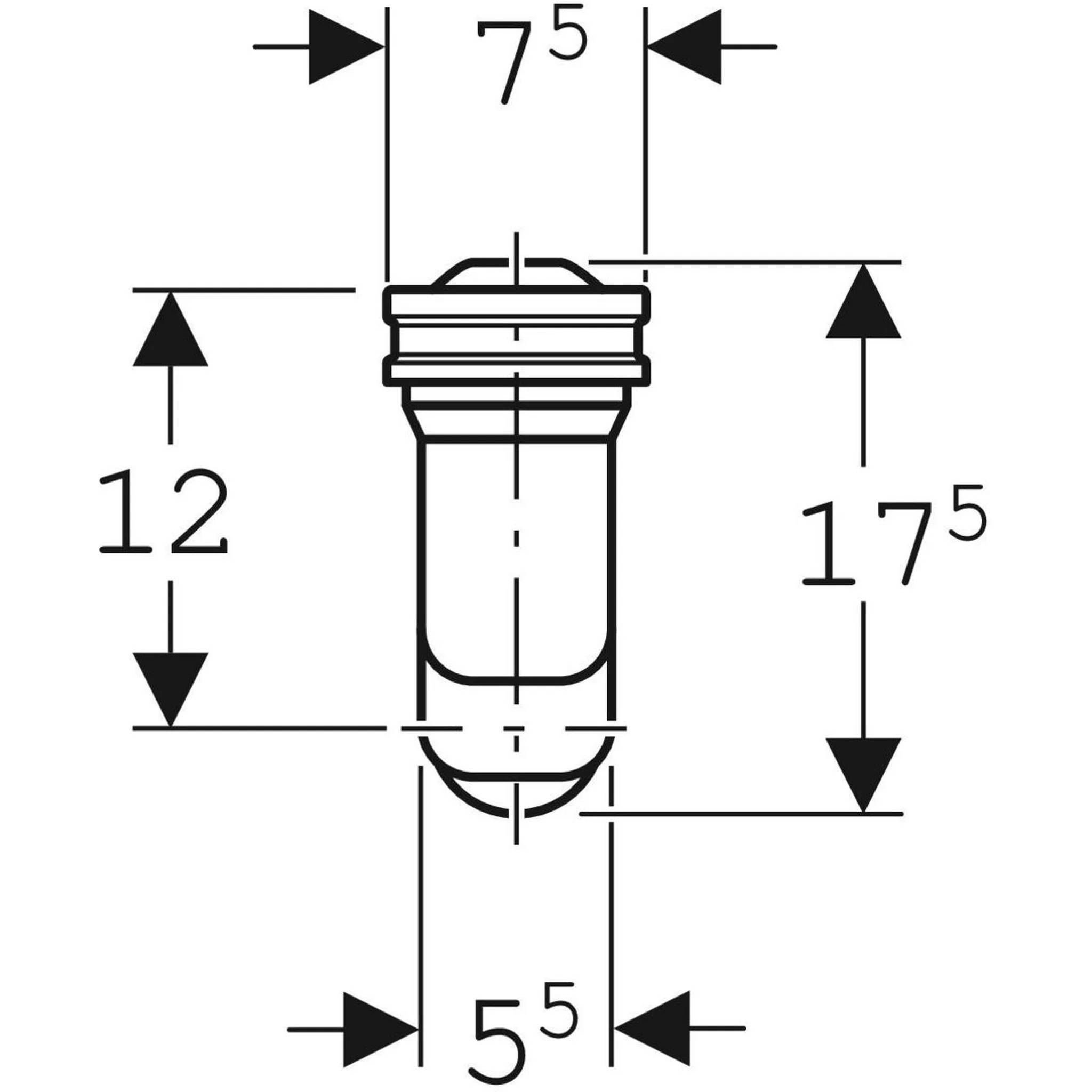 Geberit Urinal-Absaugsiphon f Taro Nova u Tamaro waagrecht d 50mm 152942, 1 Stk.