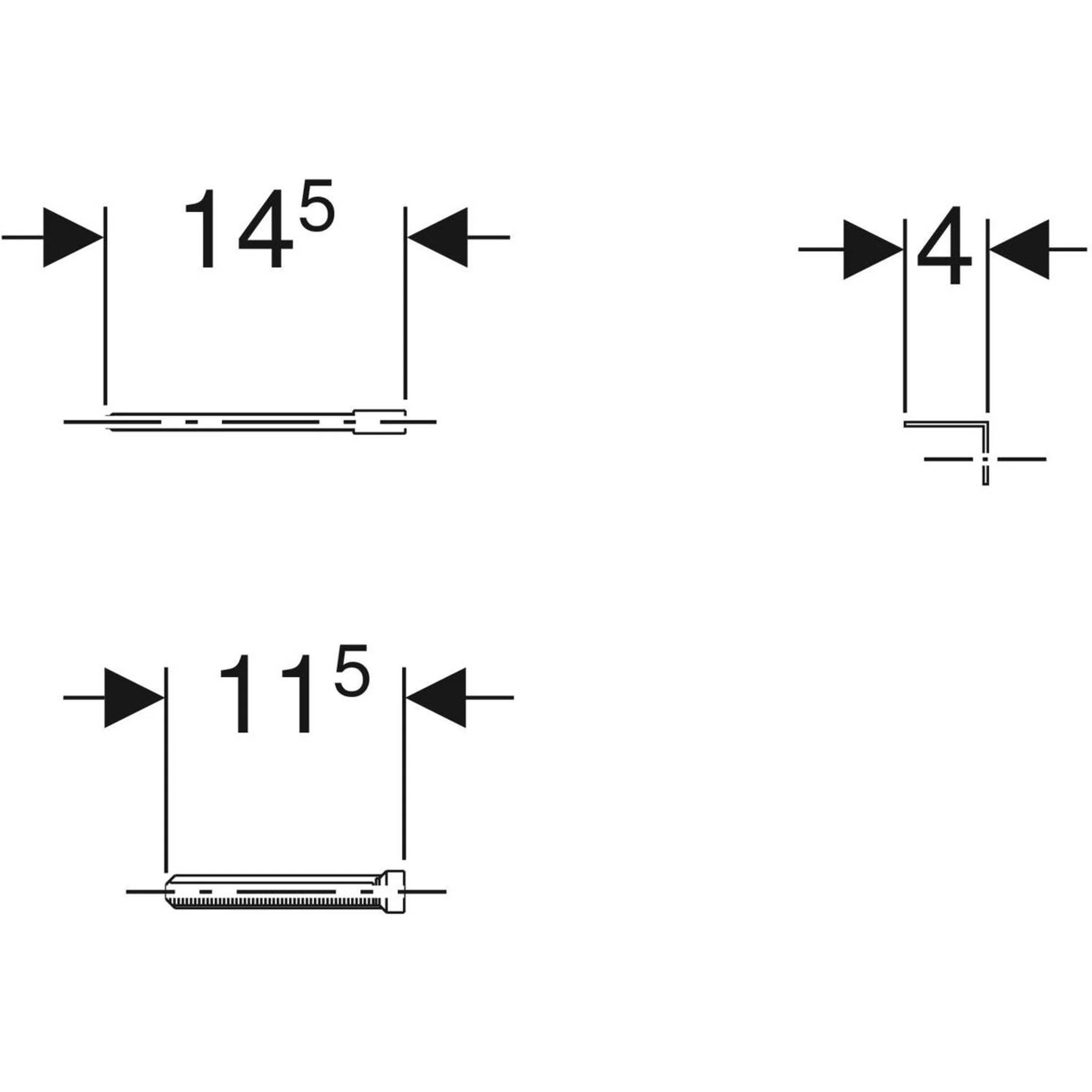 Geberit Verlängerungsset Betätigungsplatten von vorne 9 bis 18cm, 1 Stk.