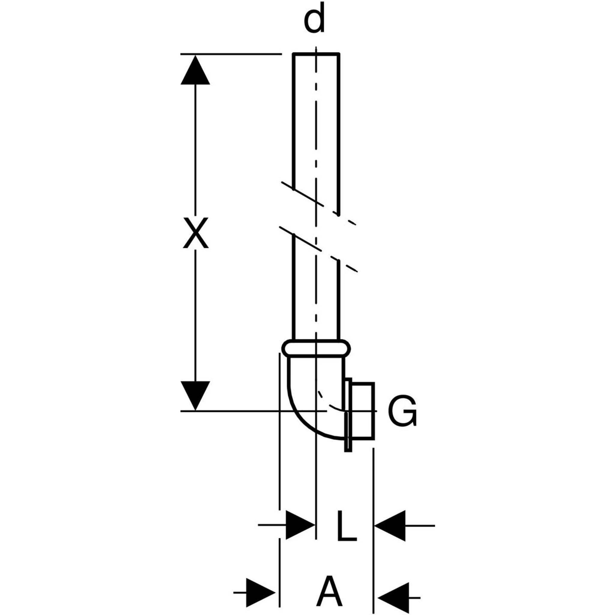 Geberit Spuelrohrzwischenstueck d32mmx 1 Zoll, 1 Stk.