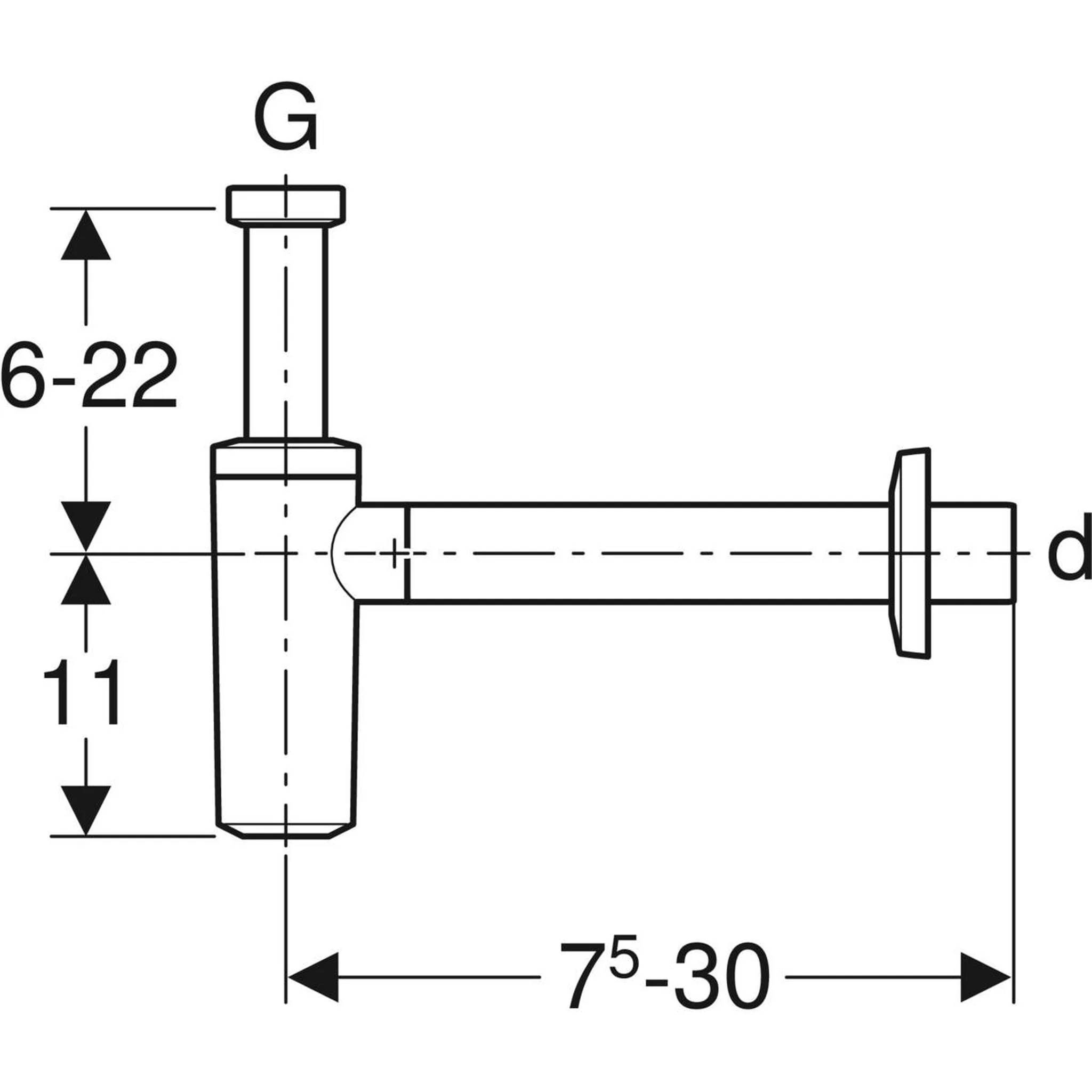Geberit Direktsiphon für Waschtisch in PP d 40, weiss 151035, 1 Stk.