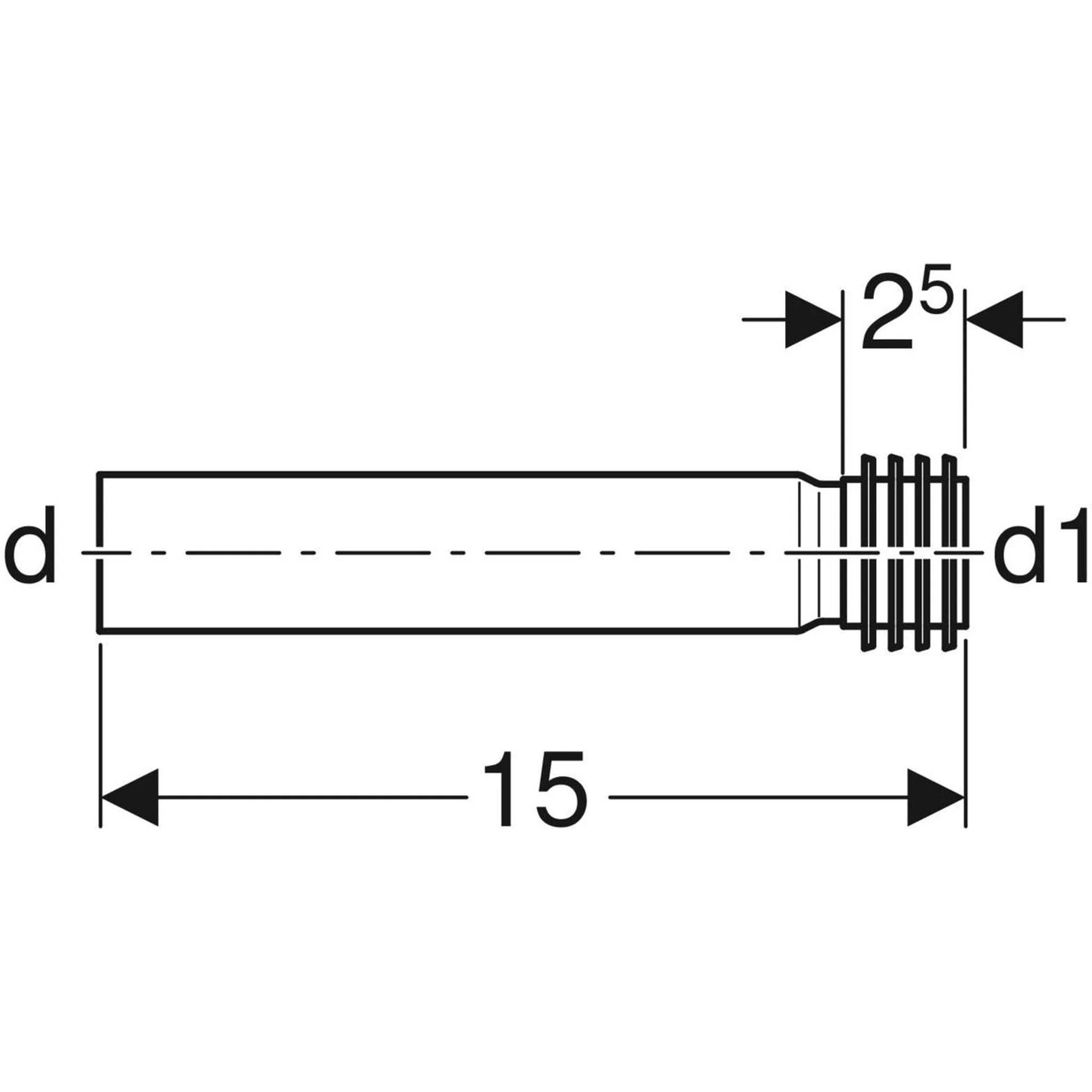 Geberit Spülbogenverlängerung m Manschette Einlauf für Urinal, d32x35mm, 1 Stk.