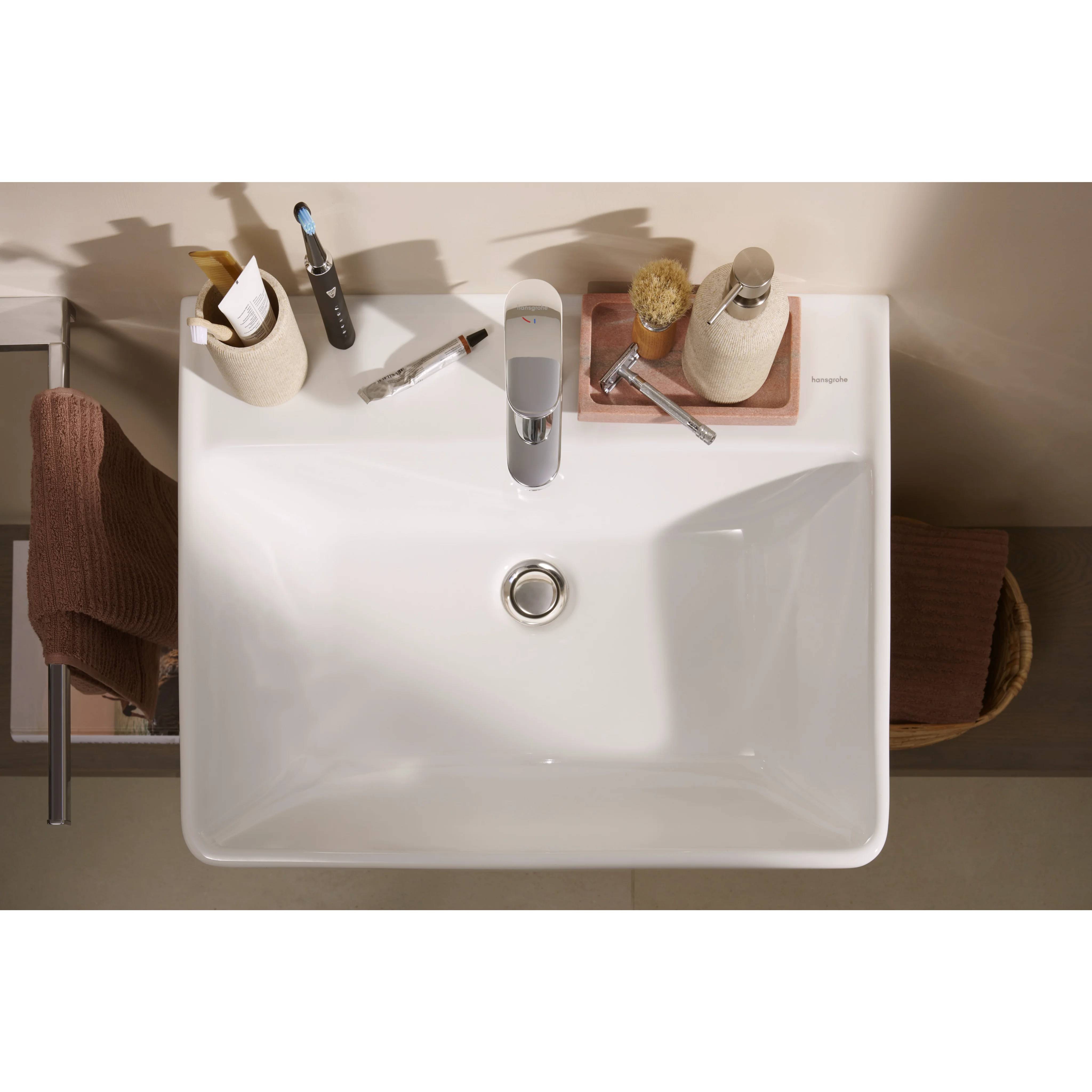 hansgrohe Xanuia Q Waschtisch 600/480 mit Hahnloch und Überlauf, Weiß, 1 Stk.