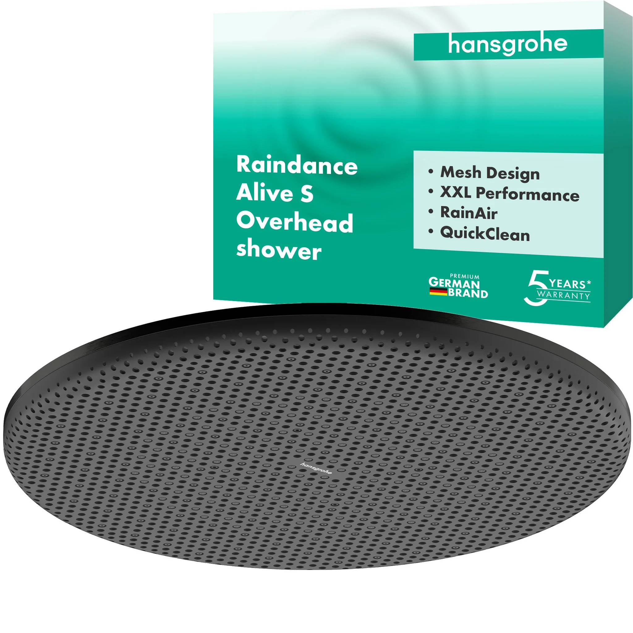 hansgrohe Raindance Alive S Kopfbrause 300 1jet, Brushed Black Chrome