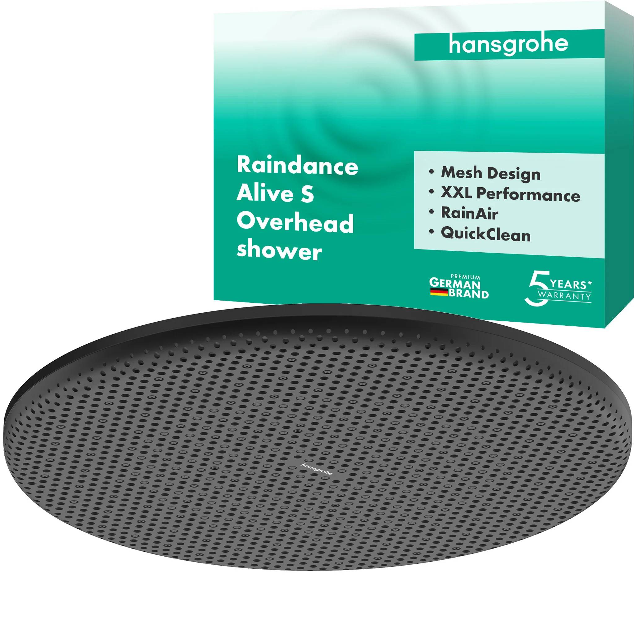 hansgrohe Raindance Alive S Kopfbrause 300 1jet, Mattschwarz