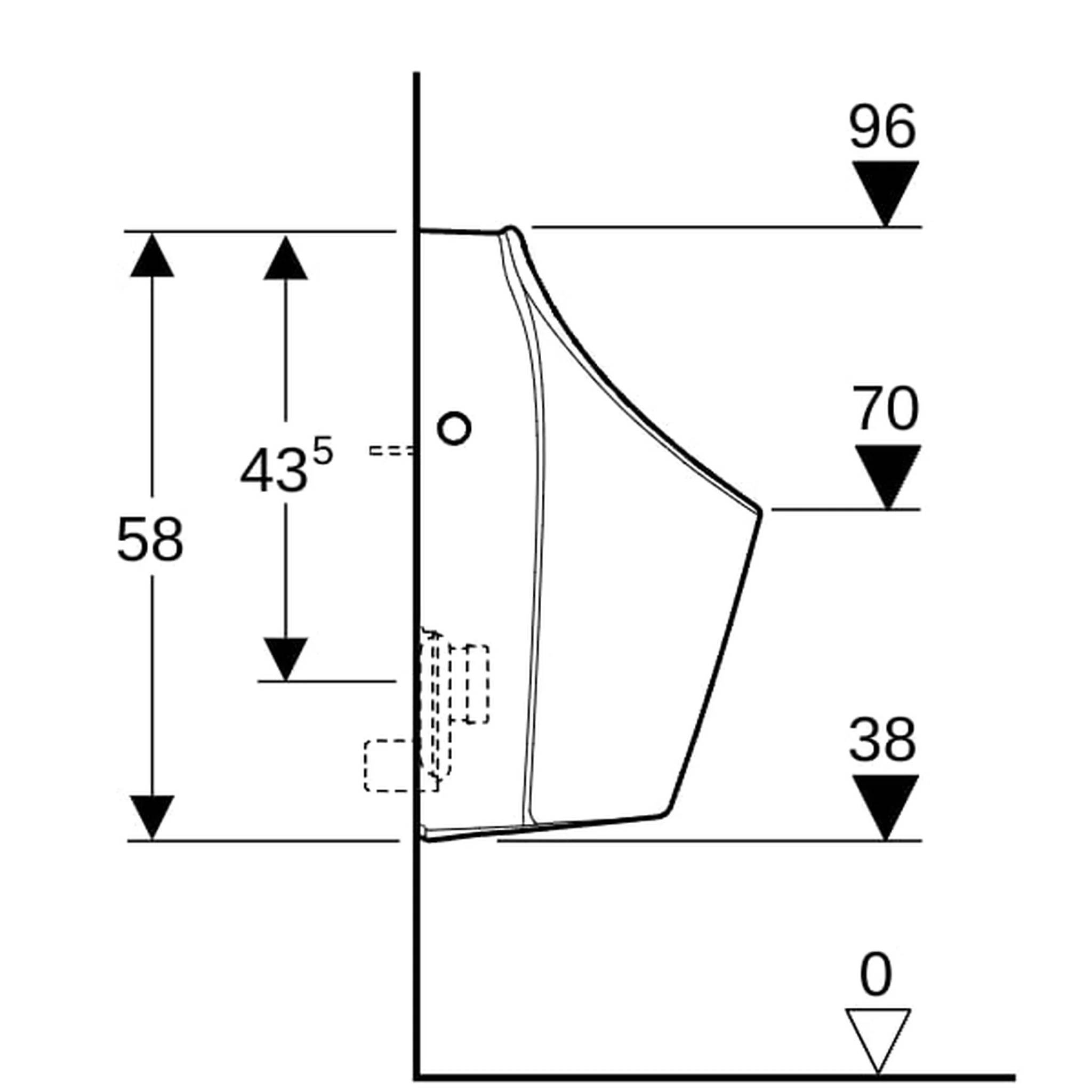 Geberit Renova M Urinal Zulauf hinten, Abgang hinten oder unten, 1 Stk.