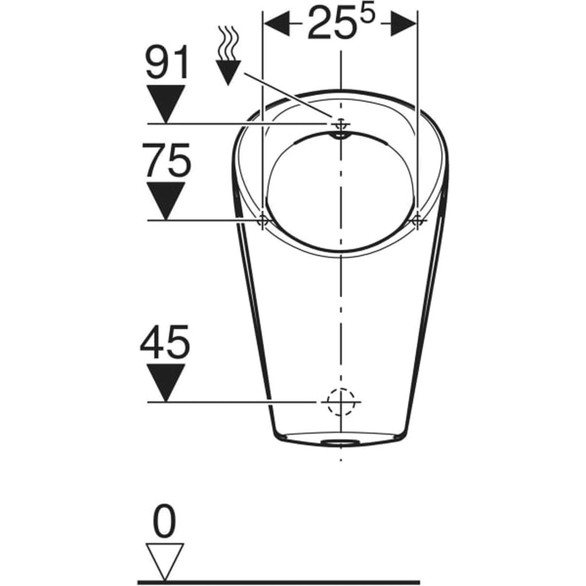 Geberit Renova M Urinal Zulauf hinten, Abgang hinten oder unten, 1 Stk.