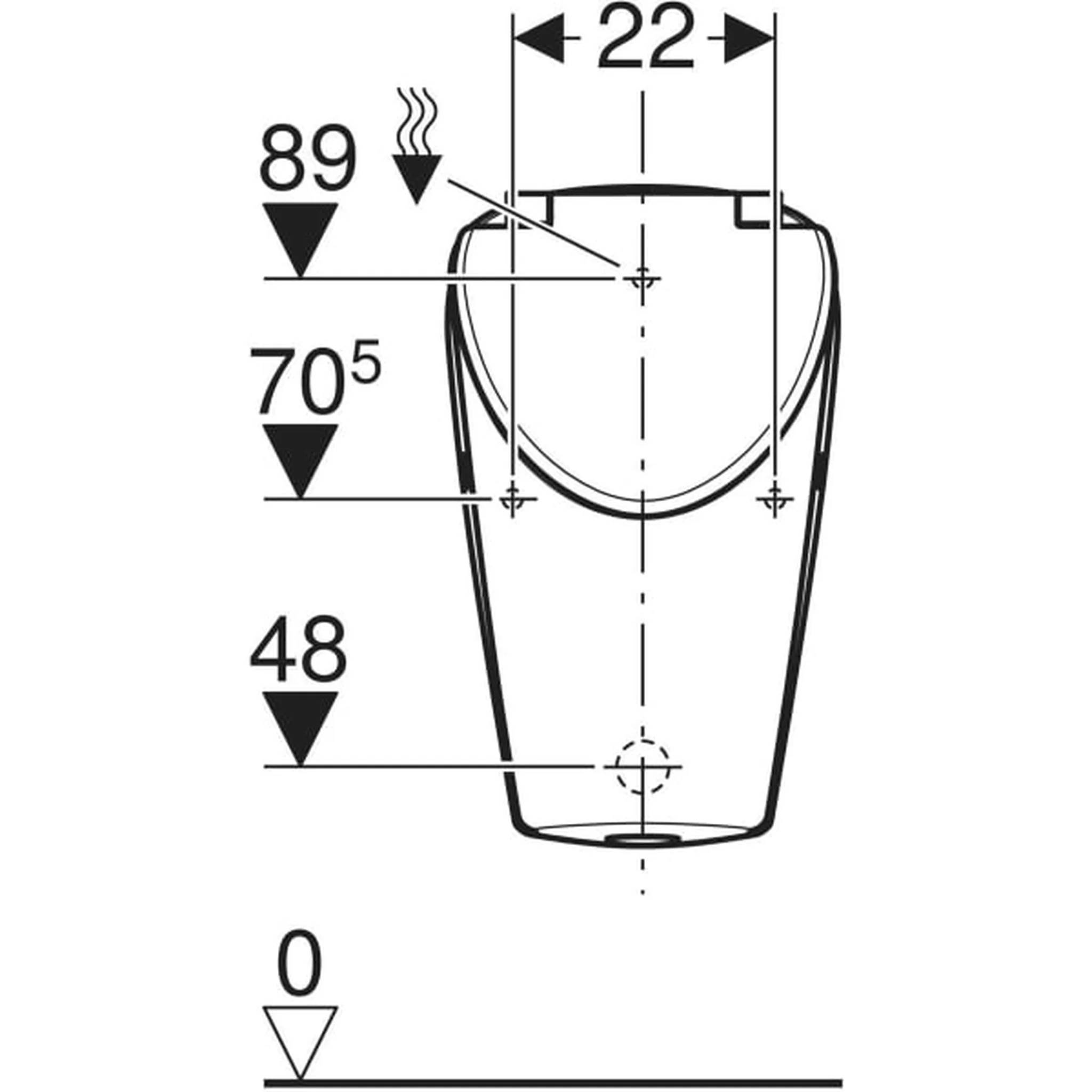 Geberit Renova S Urinal mit Deckel Zulauf hinten, Abgang hinten oder unten, 1 Stk.