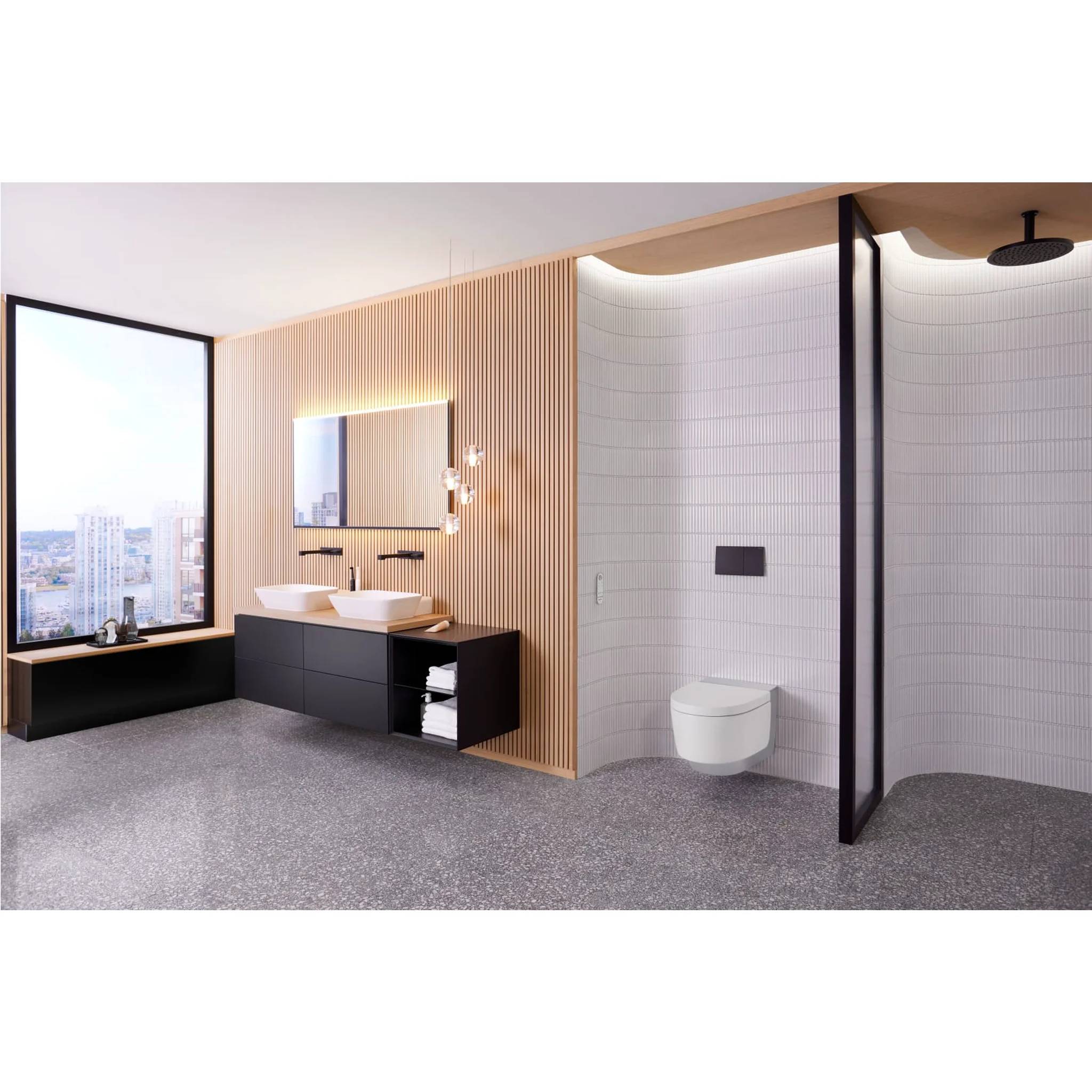 Geberit AquaClean Mera Comfort, Wand-WC glanzchrom, Komplettanlage, 1 Stk.