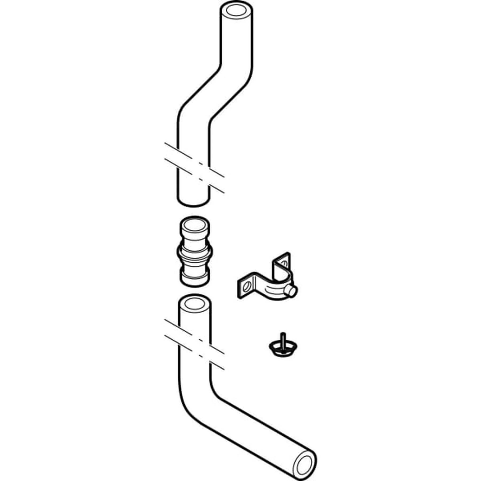 Geberit Spülbogen Set 90 Gr., weiss, gekroepft, 1 Stk.