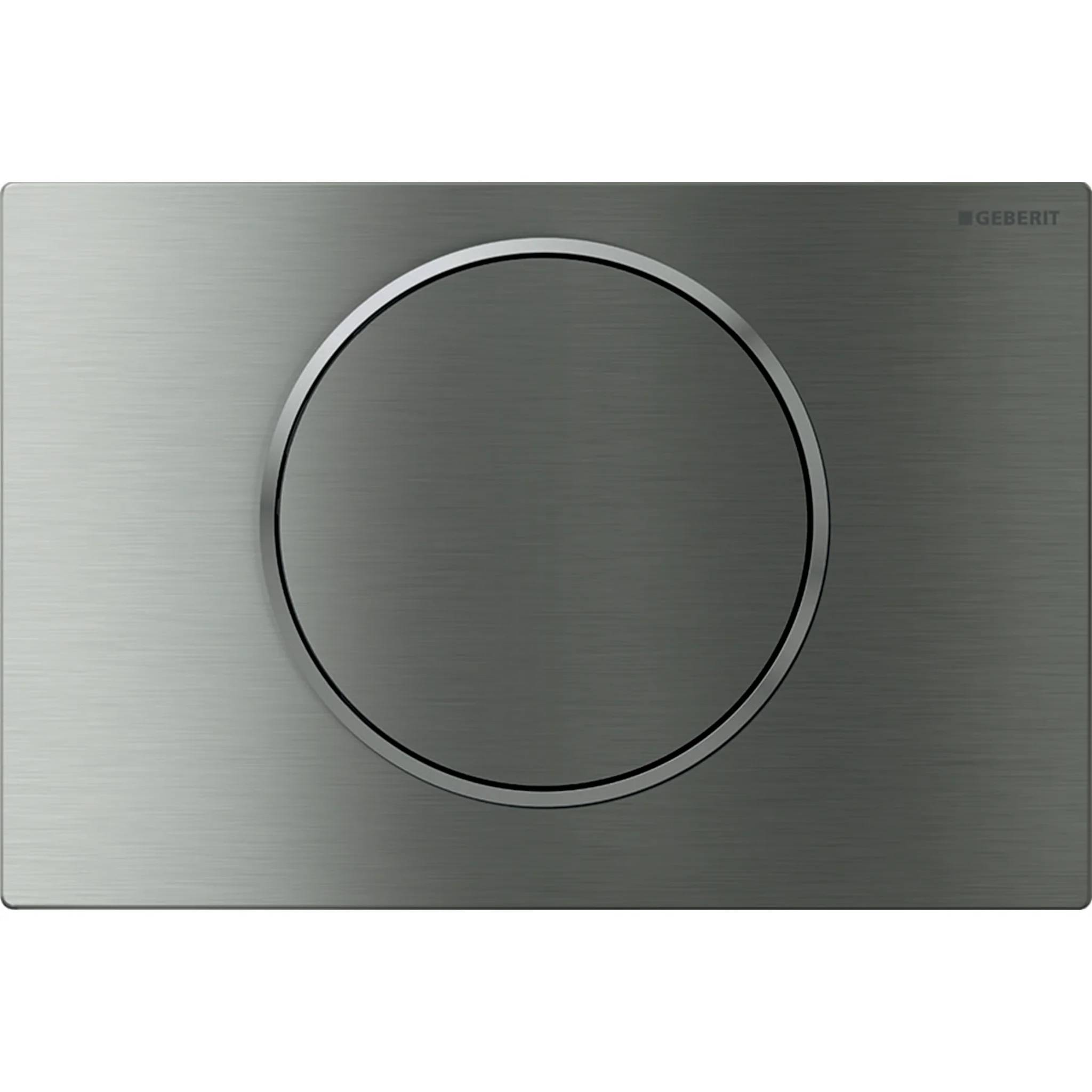 Geberit Betätigungsplatte Sigma10 Spuel/Stop Edelstahl gebuerstet, round, 1 Stk.