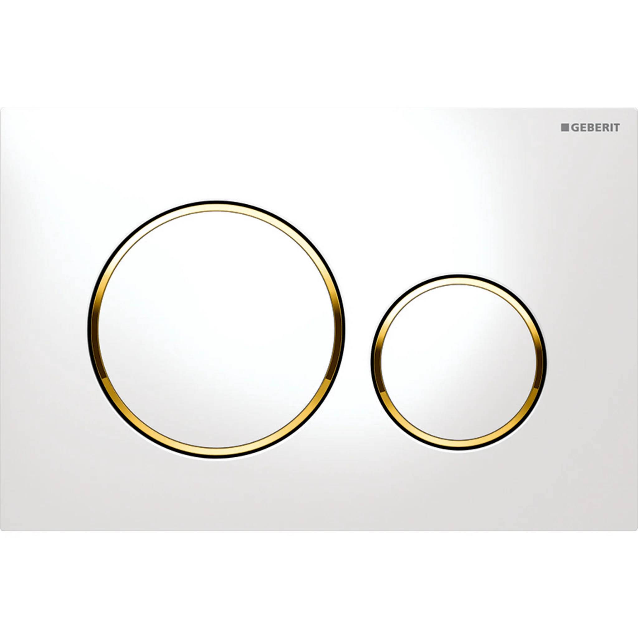 Geberit Betätigungsplatte Sigma20 2-Mengen weiss-gold-weiss, round, 1 Stk.