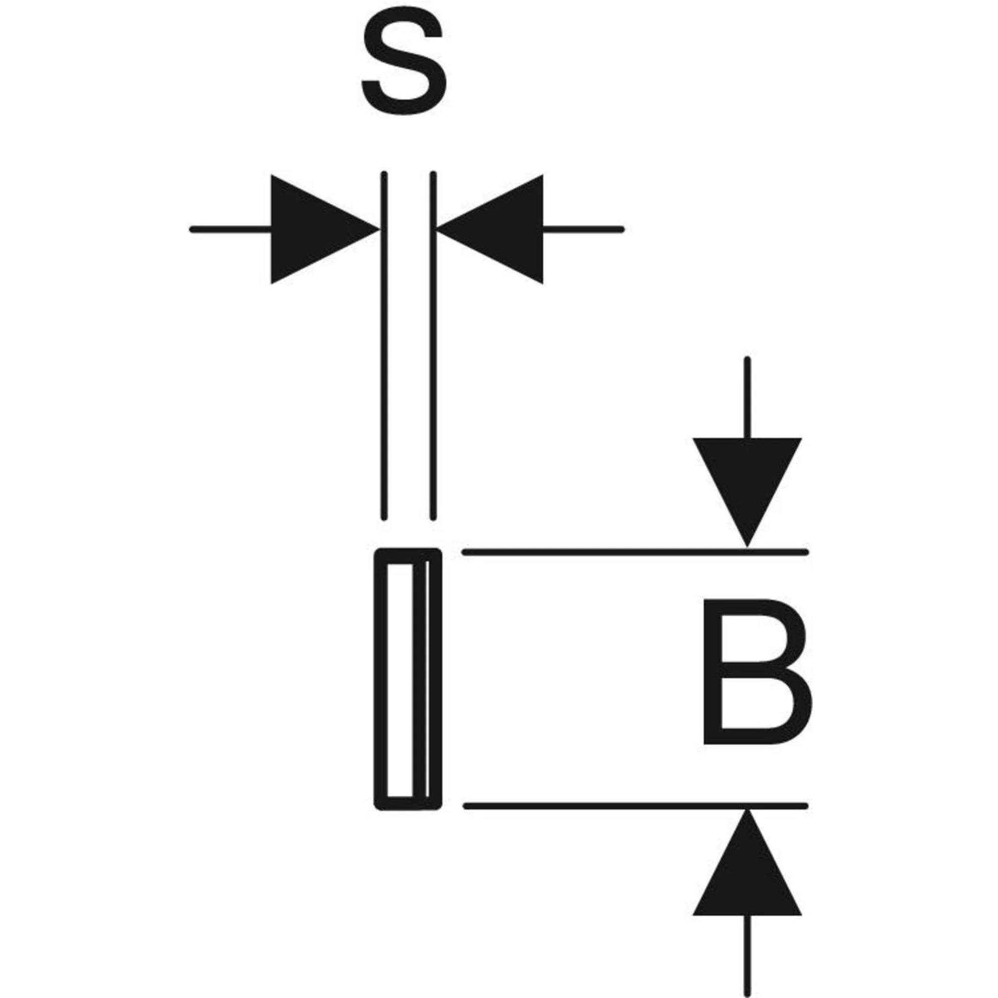 Einfaches Diagramm eines Schalters mit der Bezeichnung „S