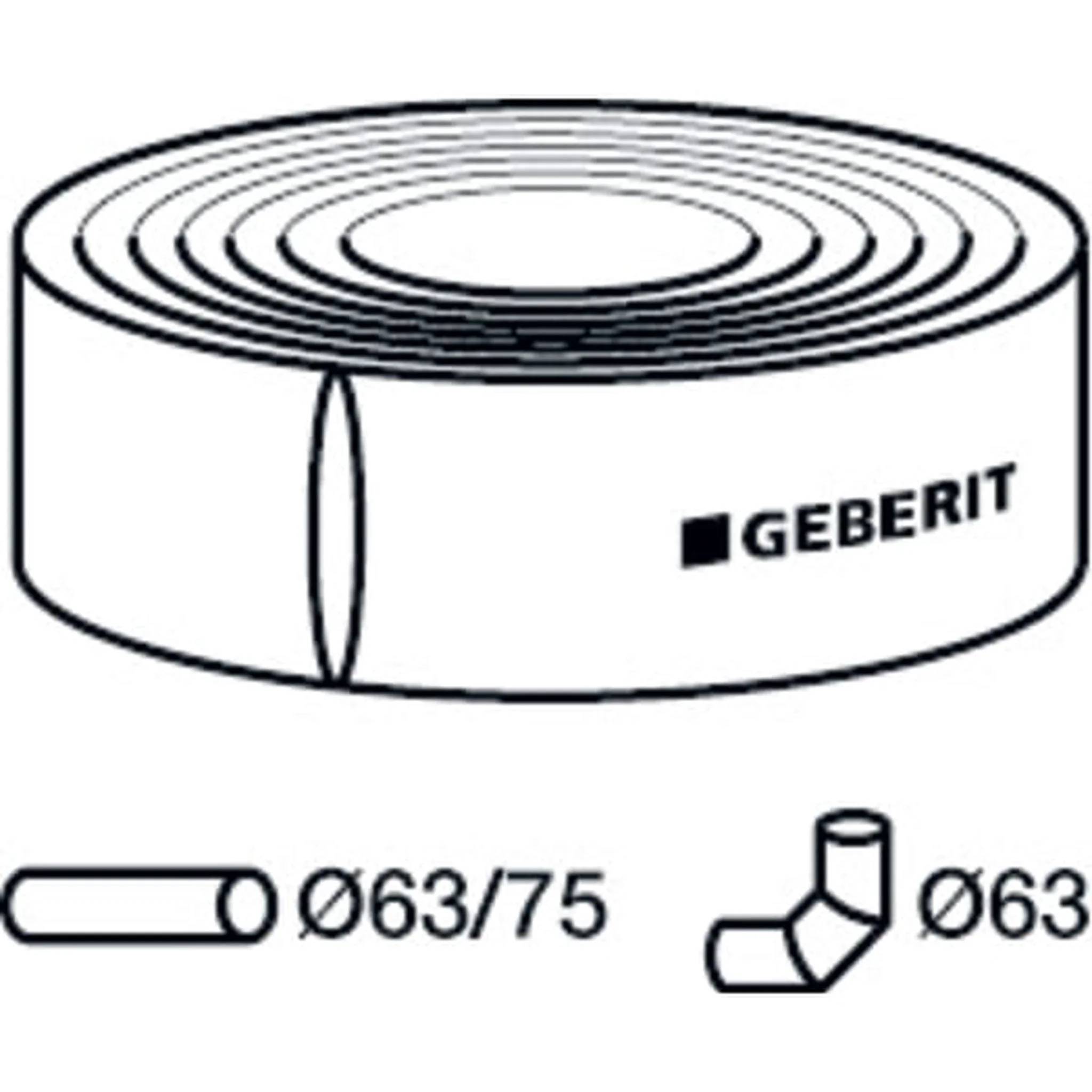 Geberit Schall-Schutzschlauch 63x5mm, Bund mit 15m, 1 Stk.