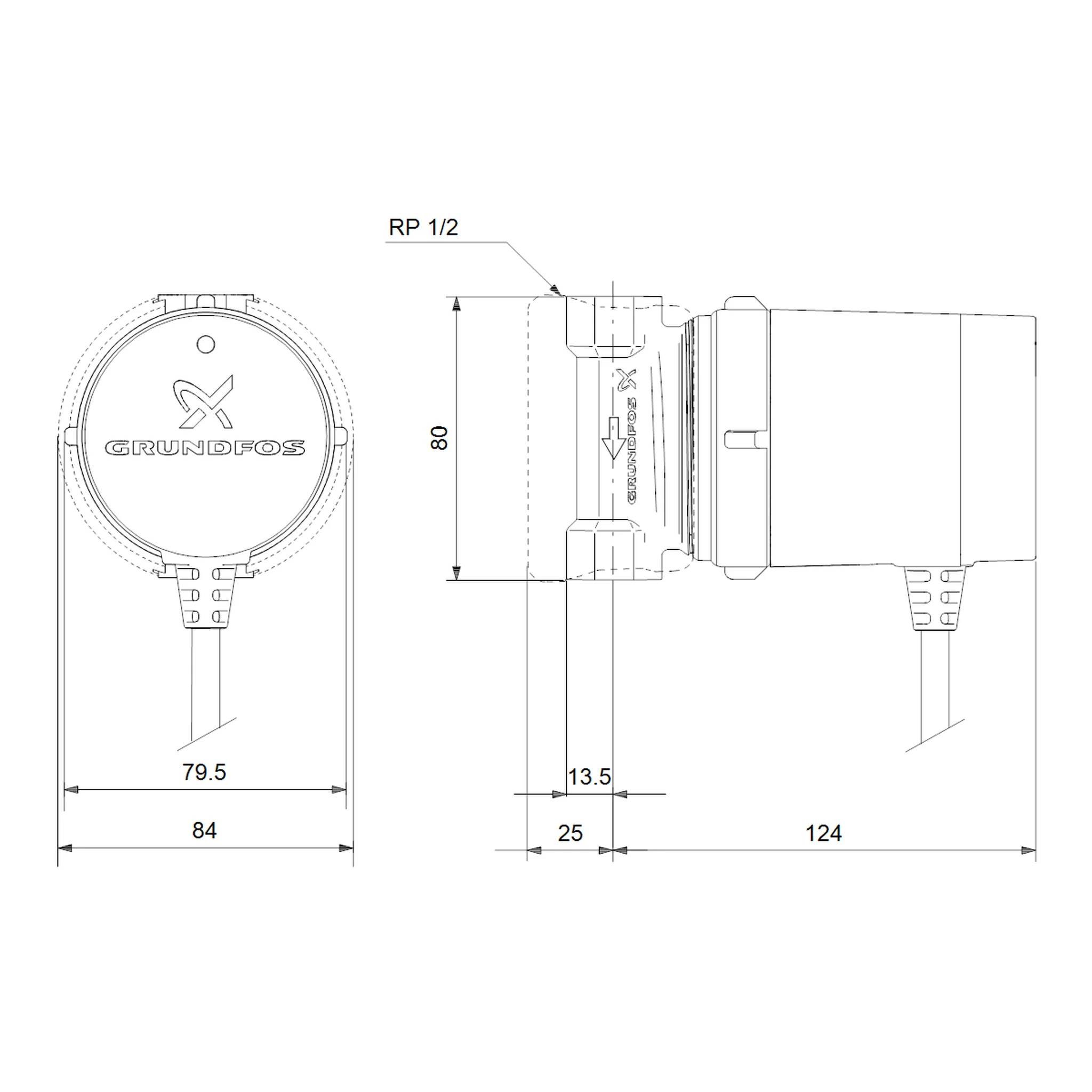Grundfos Zirkulationspumpe COMFORT 15-14 BA PM 1x230V Rp1/2 DACH, 1 Stk.