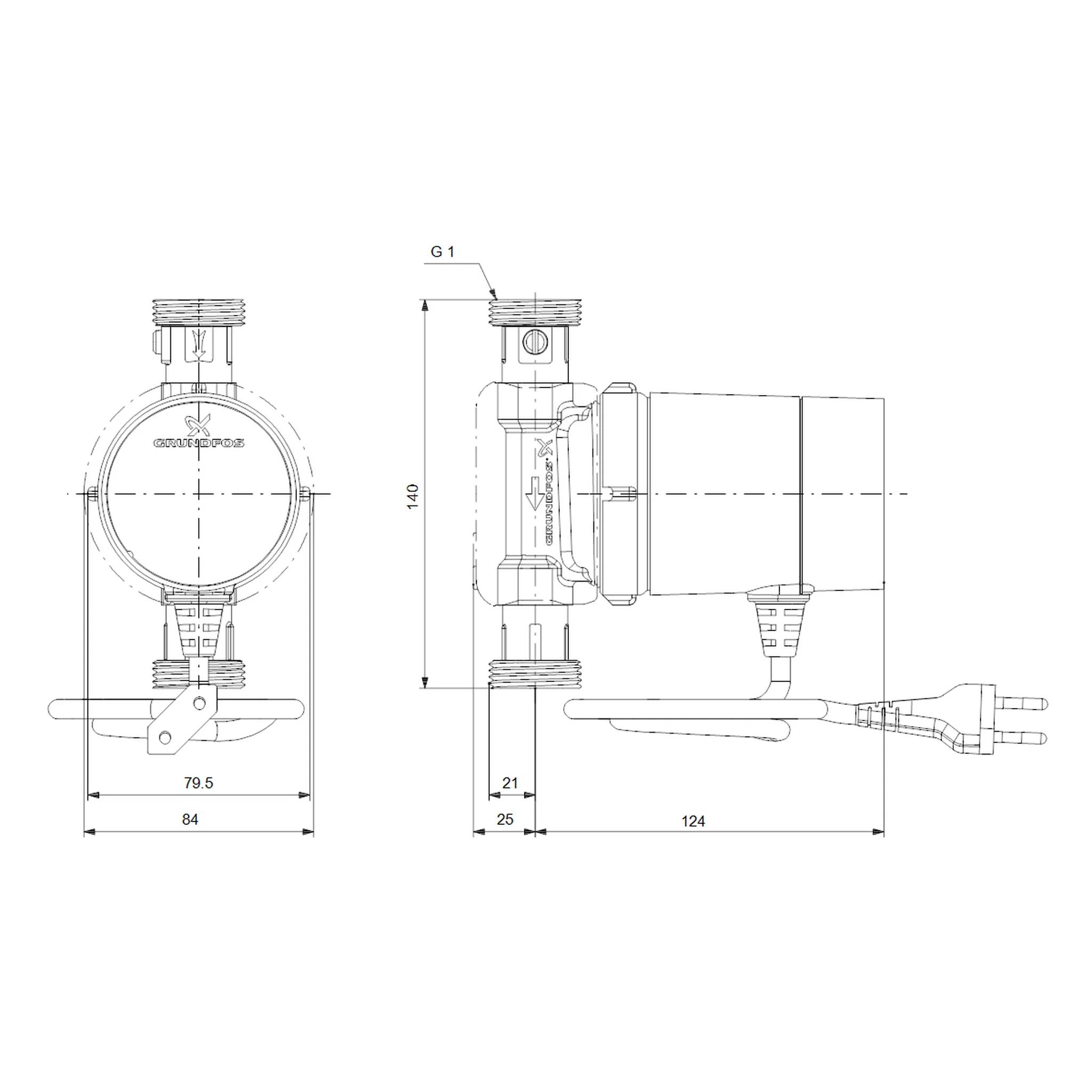 Grundfos Zirkulationspumpe COMFORT 15-14 BXA PM 1x230V G1 DACH, 1 Stk.