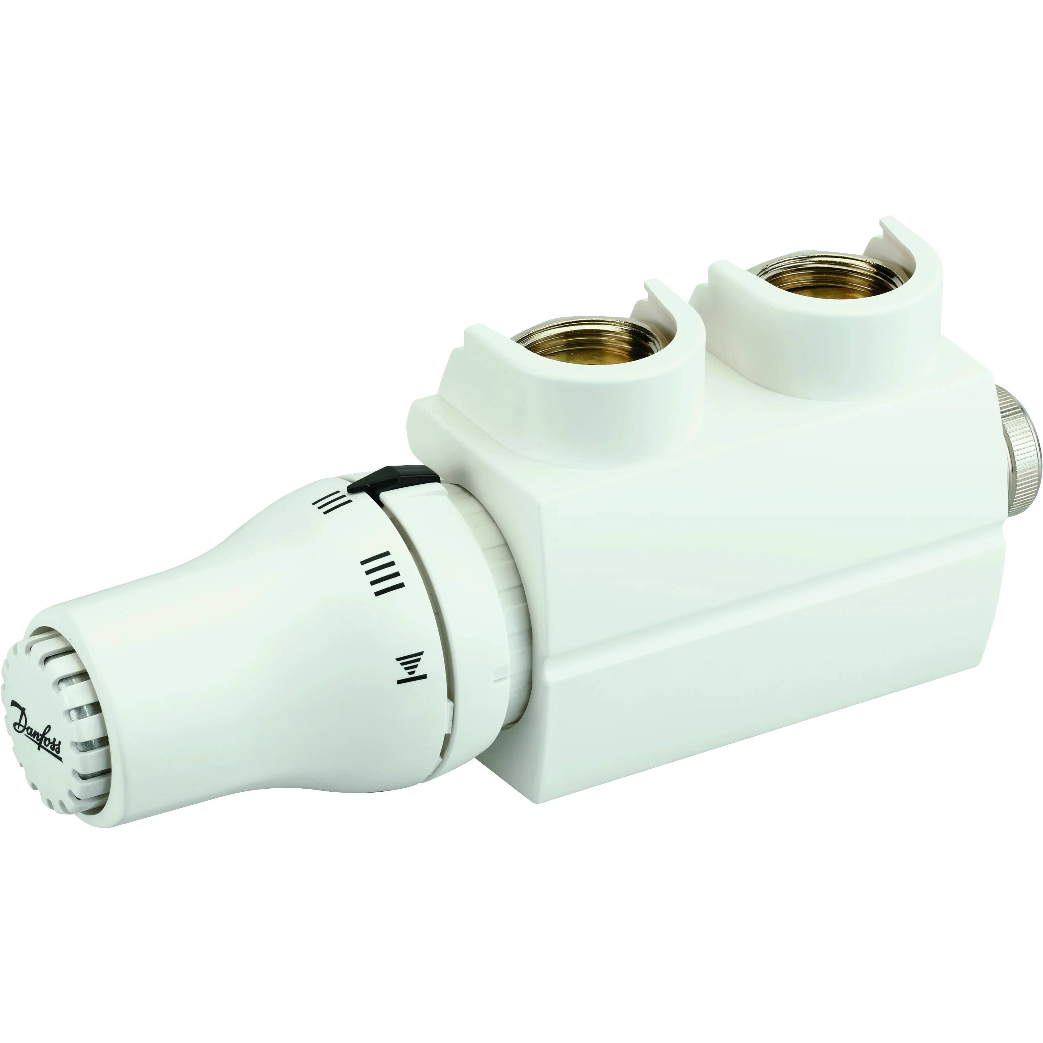 Danfoss VHS Ventilset RAL 9016 Heizkörper R 1/2, Eck, 1 Stk.