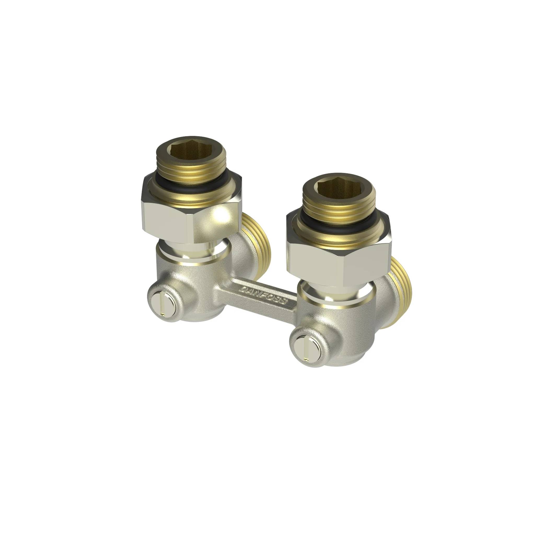 Danfoss Universalverschraubung RLV-KB für Ventil-HK, Heizkörper R 1/2, Eck, Packung mit 6 Stk.