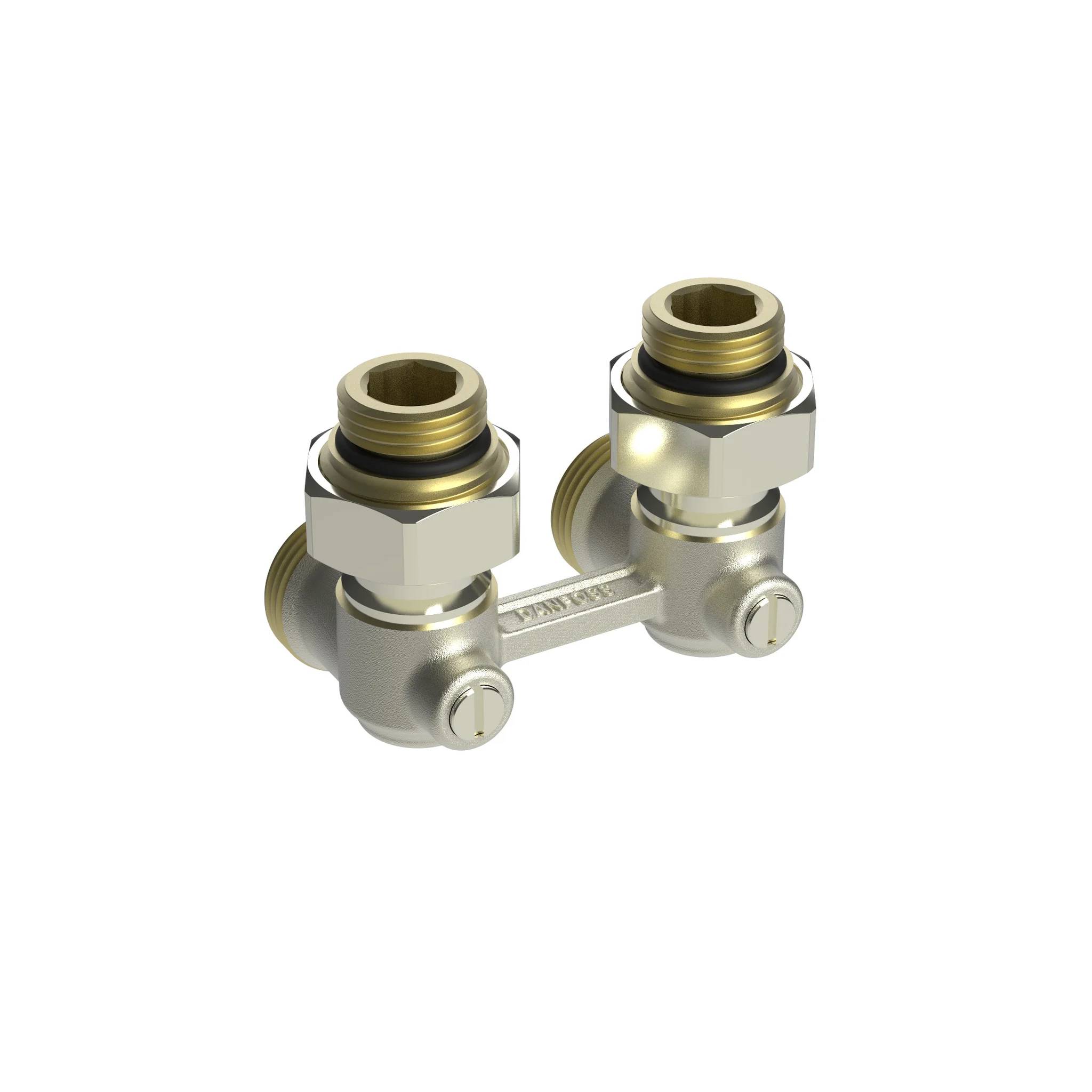 Danfoss Universalverschraubung RLV-KB für Ventil-HK, Heizkörper R 1/2, Eck, Packung mit 6 Stk.